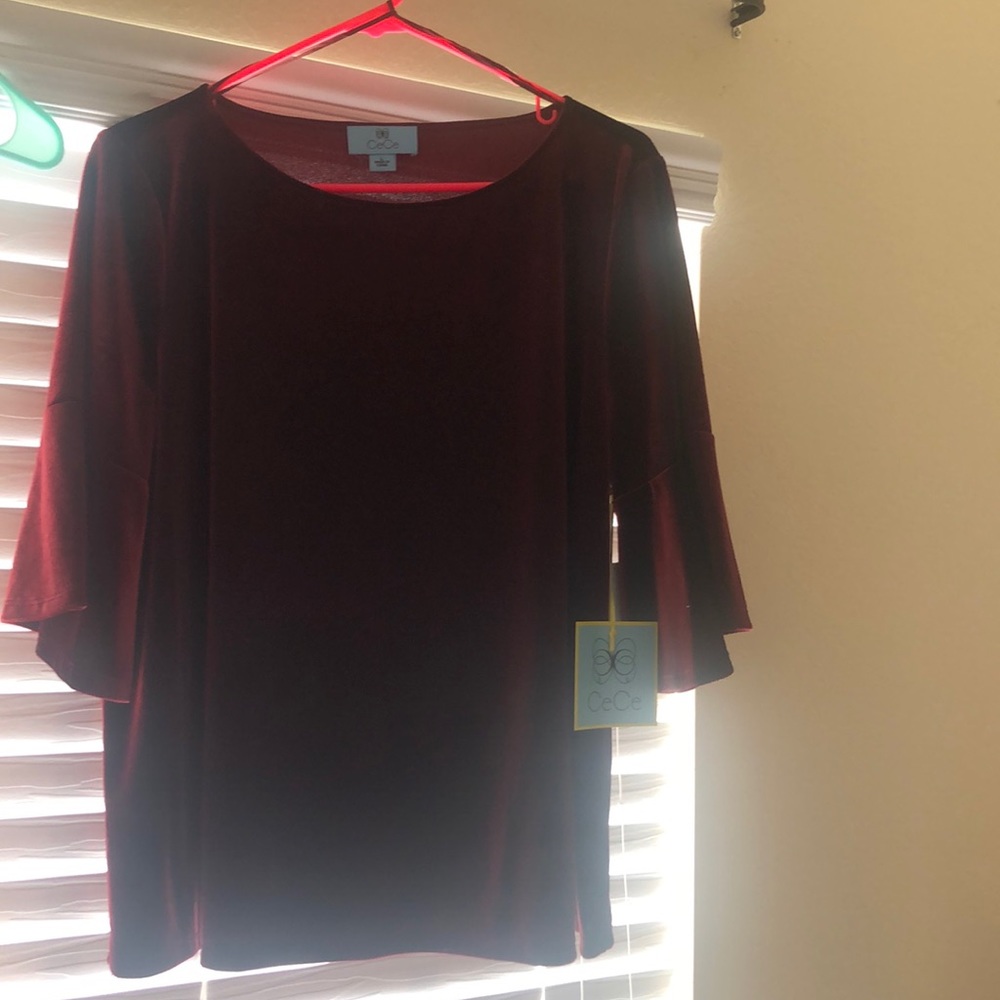 Velvet Short Bell Sleeve Top